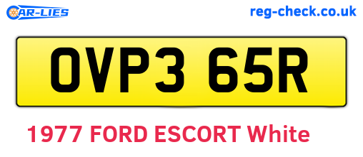 OVP365R are the vehicle registration plates.