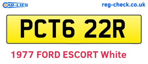 PCT622R are the vehicle registration plates.