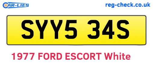 SYY534S are the vehicle registration plates.