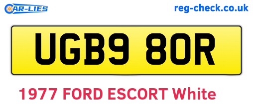 UGB980R are the vehicle registration plates.