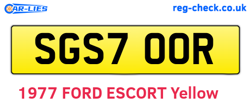SGS700R are the vehicle registration plates.
