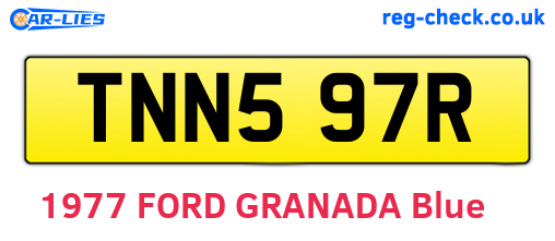 TNN597R are the vehicle registration plates.