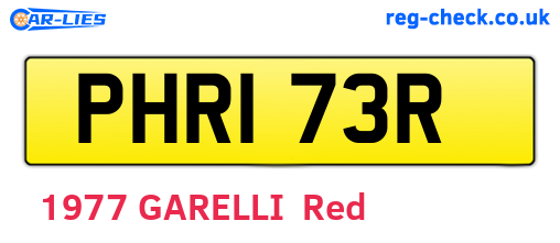 PHR173R are the vehicle registration plates.