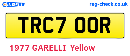 TRC700R are the vehicle registration plates.
