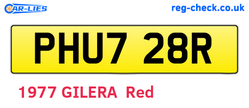 PHU728R are the vehicle registration plates.