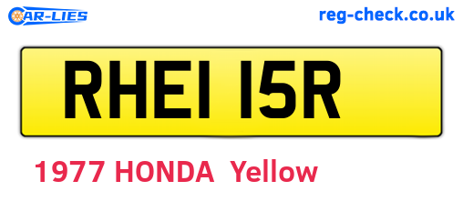 RHE115R are the vehicle registration plates.