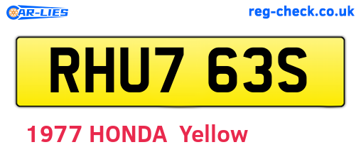 RHU763S are the vehicle registration plates.