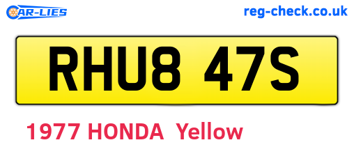 RHU847S are the vehicle registration plates.