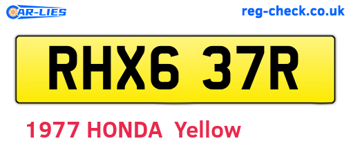 RHX637R are the vehicle registration plates.