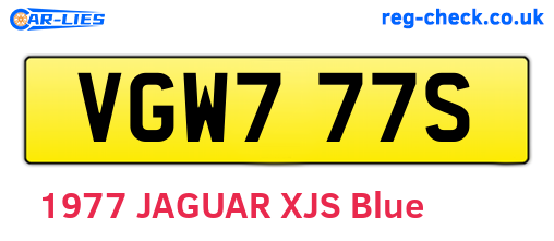 VGW777S are the vehicle registration plates.