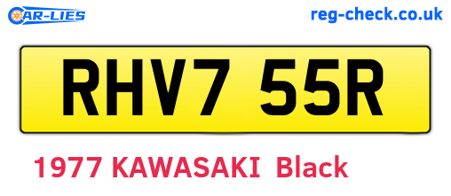RHV755R are the vehicle registration plates.