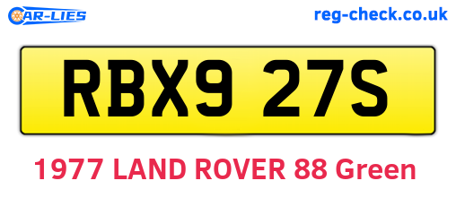 RBX927S are the vehicle registration plates.