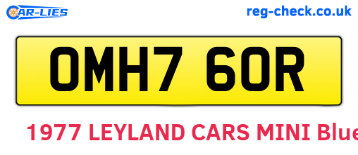OMH760R are the vehicle registration plates.
