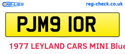 PJM910R are the vehicle registration plates.