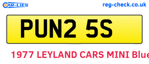 PUN25S are the vehicle registration plates.