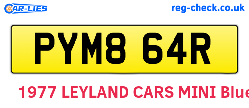 PYM864R are the vehicle registration plates.