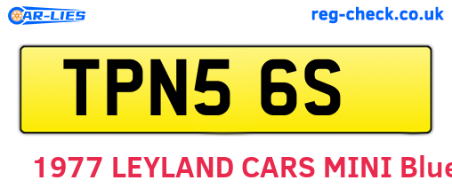 TPN56S are the vehicle registration plates.