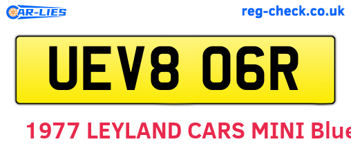 UEV806R are the vehicle registration plates.