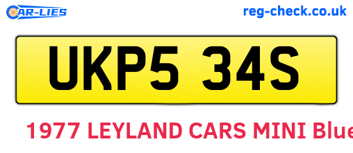 UKP534S are the vehicle registration plates.