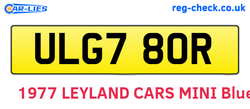 ULG780R are the vehicle registration plates.