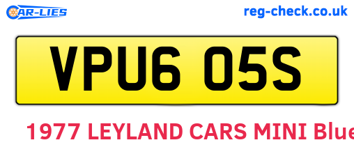 VPU605S are the vehicle registration plates.