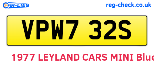 VPW732S are the vehicle registration plates.