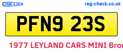 PFN923S are the vehicle registration plates.