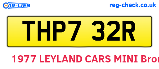 THP732R are the vehicle registration plates.