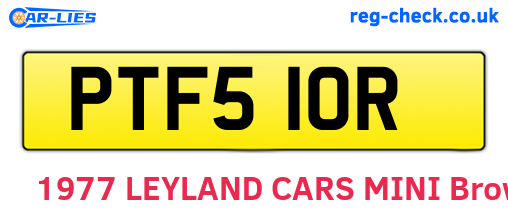 PTF510R are the vehicle registration plates.