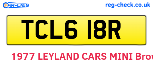 TCL618R are the vehicle registration plates.