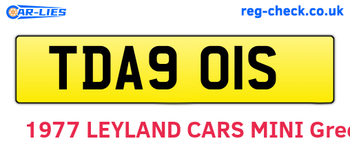 TDA901S are the vehicle registration plates.