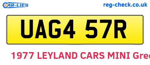 UAG457R are the vehicle registration plates.