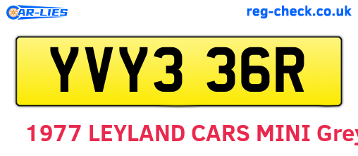 YVY336R are the vehicle registration plates.