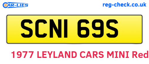 SCN169S are the vehicle registration plates.