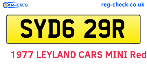 SYD629R are the vehicle registration plates.