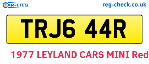 TRJ644R are the vehicle registration plates.