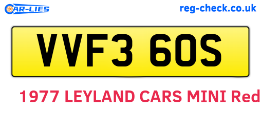 VVF360S are the vehicle registration plates.