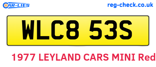 WLC853S are the vehicle registration plates.