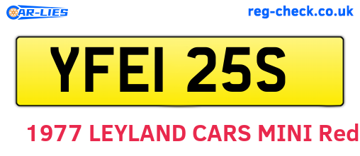 YFE125S are the vehicle registration plates.