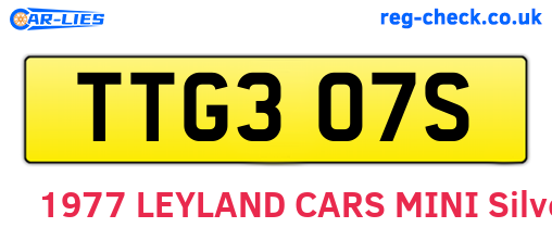 TTG307S are the vehicle registration plates.