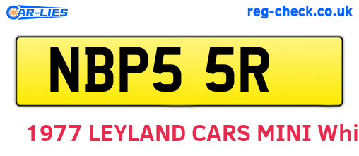 NBP55R are the vehicle registration plates.