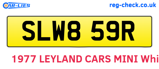 SLW859R are the vehicle registration plates.