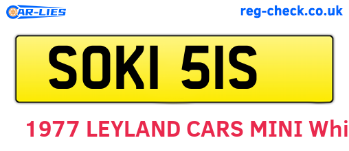 SOK151S are the vehicle registration plates.