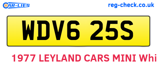 WDV625S are the vehicle registration plates.