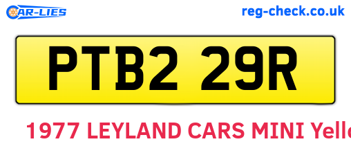PTB229R are the vehicle registration plates.