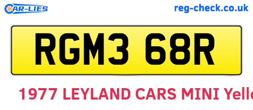 RGM368R are the vehicle registration plates.