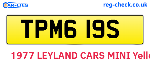 TPM619S are the vehicle registration plates.