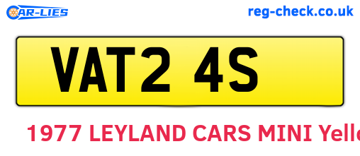 VAT24S are the vehicle registration plates.