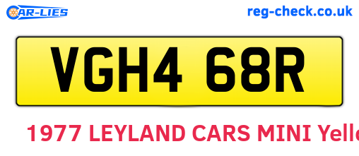 VGH468R are the vehicle registration plates.