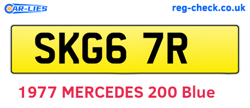 SKG67R are the vehicle registration plates.